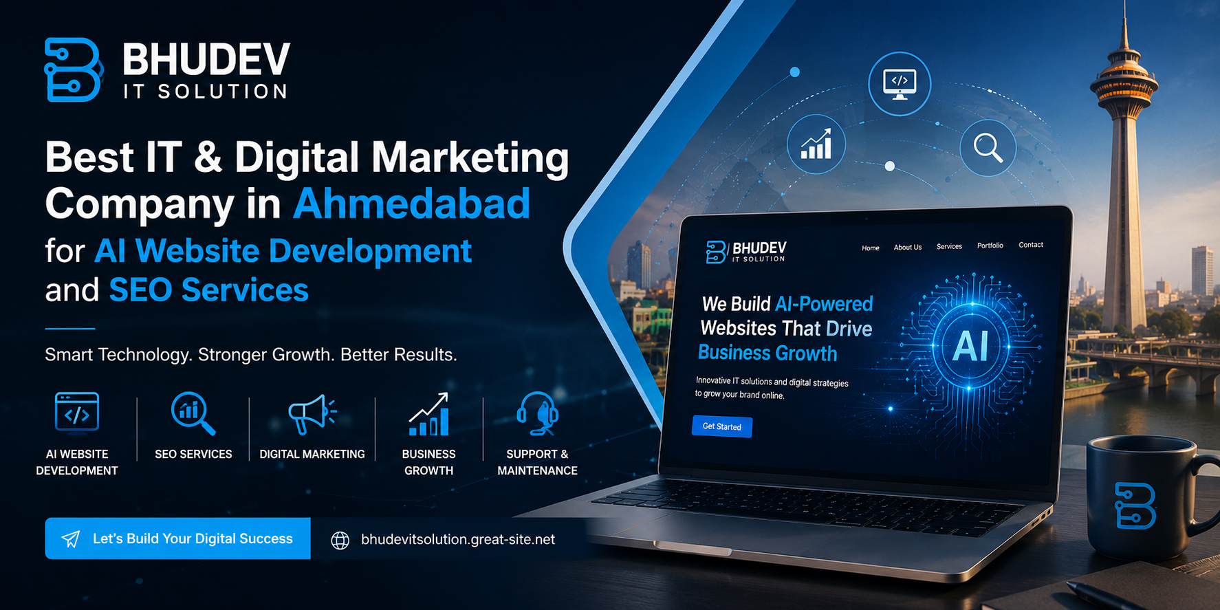 Best IT & Digital Marketing Company in Ahmedabad for AI Website Development and SEO Services